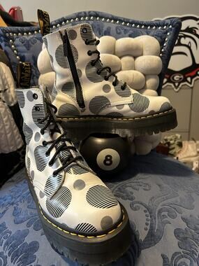 Dr Martens Jadon Black and White Polka Dot size 8/EU 39